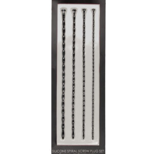 Shots Ouch Beginner's Urethral Sounding Silicone Spiral Screw Plug Set - Black