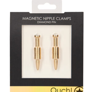 Shots Ouch Pin Magnetic Nipple Clamps - Gold