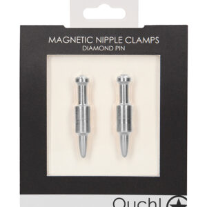 Shots Ouch Pin Magnetic Nipple Clamps - Silver