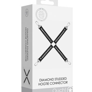 Shots Ouch Diamond Studded Hogtie - Black