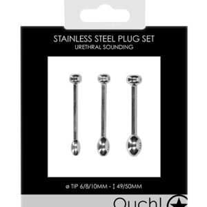 Shots Ouch Urethral Sounding Metal Plug Set - 49/50 mm