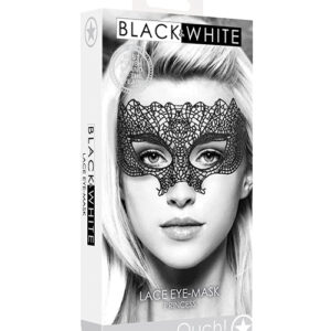 Shots Ouch Black & White Lace Eye Mask - Princess Black