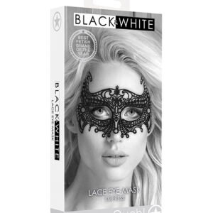 Shots Ouch Black & White Lace Eye Mask - Empress Black