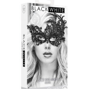 Shots Ouch Black & White Lace Eye Mask - Royal Black