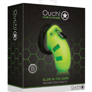 Shots Ouch 3.5" Model 20 Cock Cage - Glow in the Dark