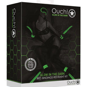 Shots Ouch Bed Bindings Restraint Kit - Glow in the Dark