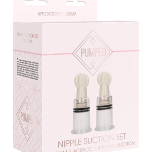 Shots Pumped Nipple Suction Set - Medium Clear