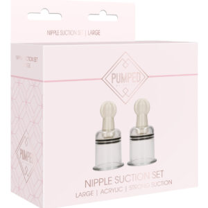 Shots Pumped Nipple Suction Set - Large Clear