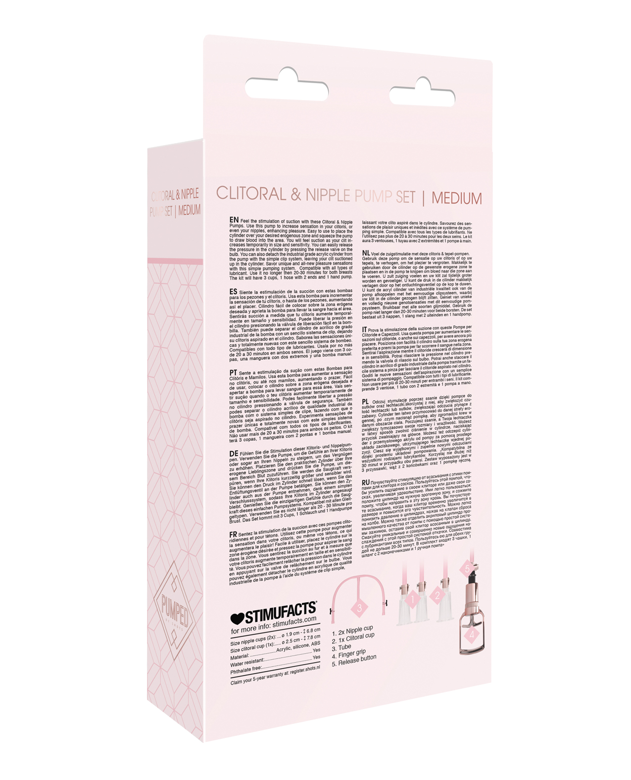 Shots Pumped Clitoral & Nipple Pump Set - Medium Rose Gold - Image 3