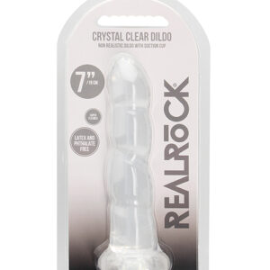 Shots RealRock Crystal Clear 7" Rippled Dildo - Transparent