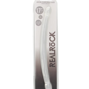 Shots RealRock Crystal Clear 17" Double Dildo - Transparent