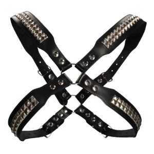 Shots Uomo Men's Pyramid Stud Body Harness - Black