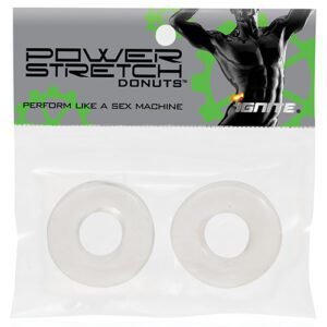 Ignite Power Stretch Donut Cock Ring - Clear Pack of 2