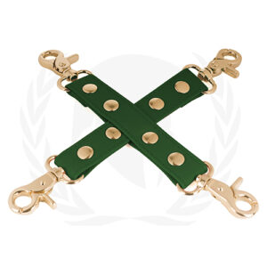 Spartacus PU Hog Tie w/Gold Hardware - Green