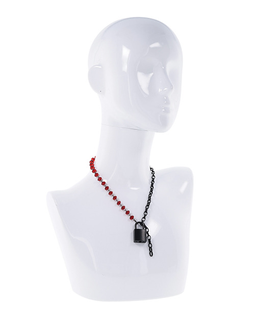 Sex & Mischief Ex's & Oh's Crystal Day Collar - Red/Black - Image 5