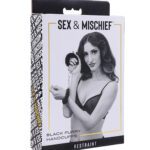 Sex & Mischief Furry Handcuffs - Black