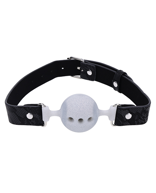 Sex & Mischief Lace Silicone Breathable Ball Gag - Image 3