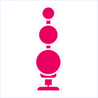 A stylized red and white chess pawn on a blue abstract background.