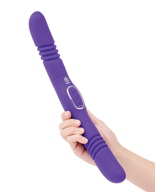 Together Double Delight Double-Ended Vibrating & Thrusting Vibrator - Purple - Image 4