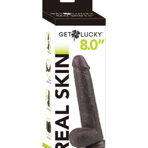 Get Lucky 8.0" Real Skin Series - Dark Brown