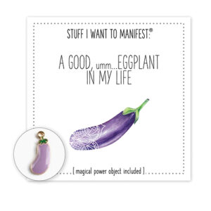 Warm Human A Good Eggplant In My Life Mini Card & Charm