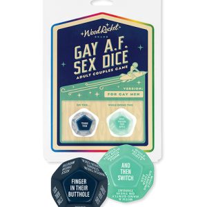 Wood Rocket Gay AF Gay Men Couples Sex Dice Game - Blue