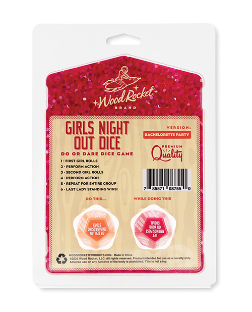 Wood Rocket Girls Night Out Do or Dare Dice Game - Red - Image 5