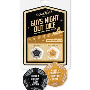 Wood Rocket Guys Night Out Do or Dare Dice Game - Black