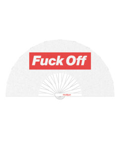Wood Rocket Fuck Off Fan - White/Red