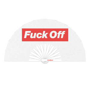 Wood Rocket Fuck Off Fan - White/Red