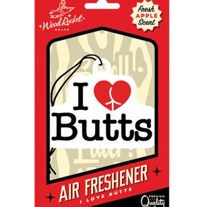 Wood Rocket I Love Butts Air Freshener - Apple
