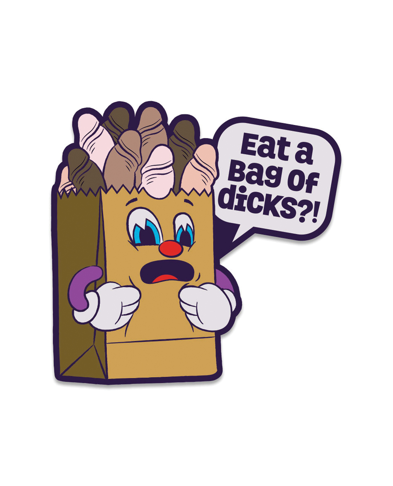 Wood Rocket Fuck Buddies Eat a Bag of Dicks Pin - Multi Color - Image 3