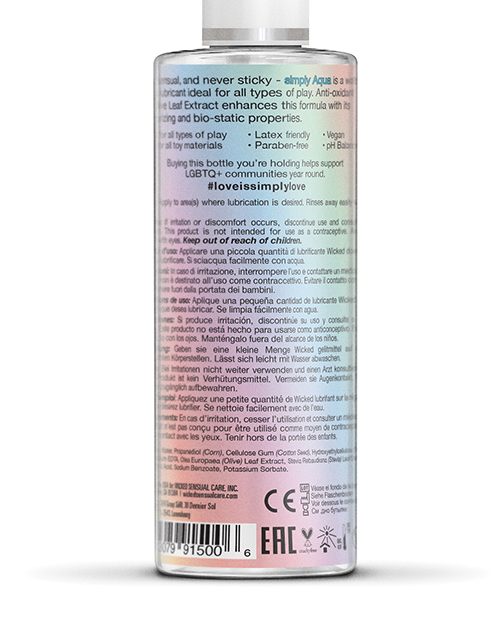 Wicked Sensual Care Simply Aqua Special Edition Water Based Lubricant - 4 oz - Image 3