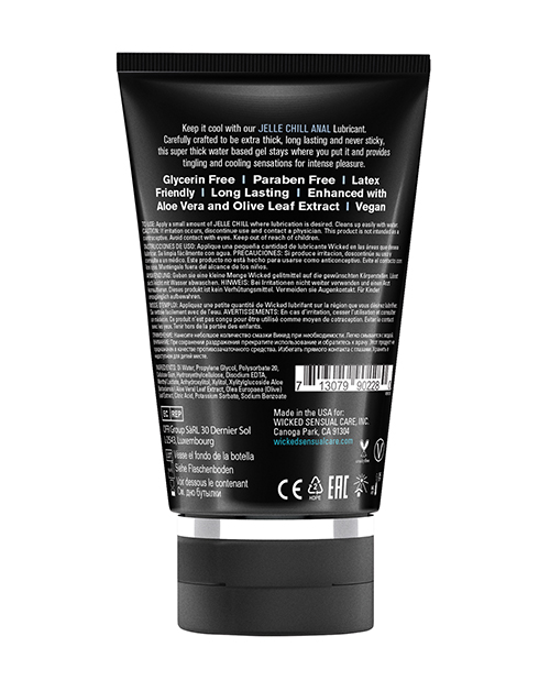 Wicked Sensual Care Jelle Chill Waterbased Anal Gel Lubricant - 4 oz - Image 3