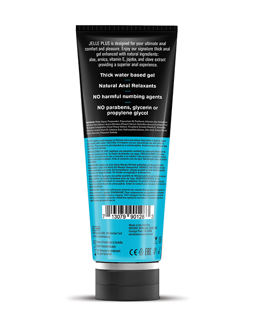 Wicked Sensual Care Jelle Plus Water Based Anal Lubricant with Relaxants - 8 oz - Image 3