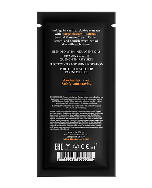 Wicked Sensual Care Orange Blossom & Patchouli Massage Cream - .34 oz - Image 3
