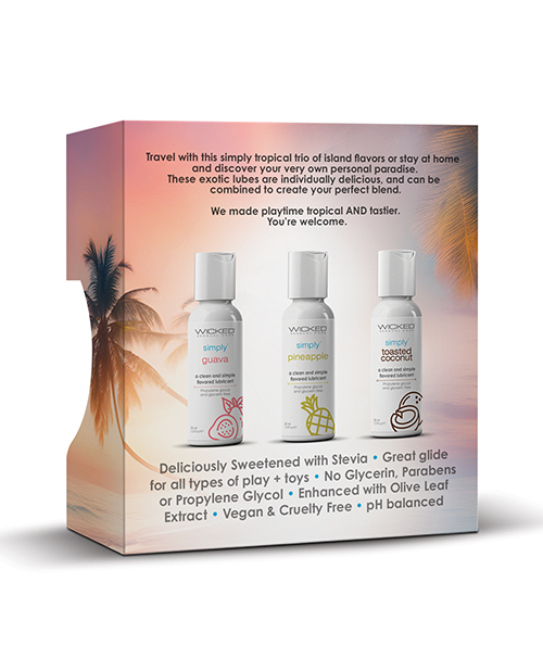 Wicked Sensual Care Tropical Trio Travel Size Flavored Lubes - 1 oz Bottles - Image 4