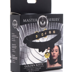 Master Series Golden Kitty Cat Bell Collar - Black/Gold