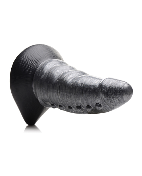 Creature Cocks Beastly Tapered Bumpy Silicone Dildo - Silver/Black - Image 5