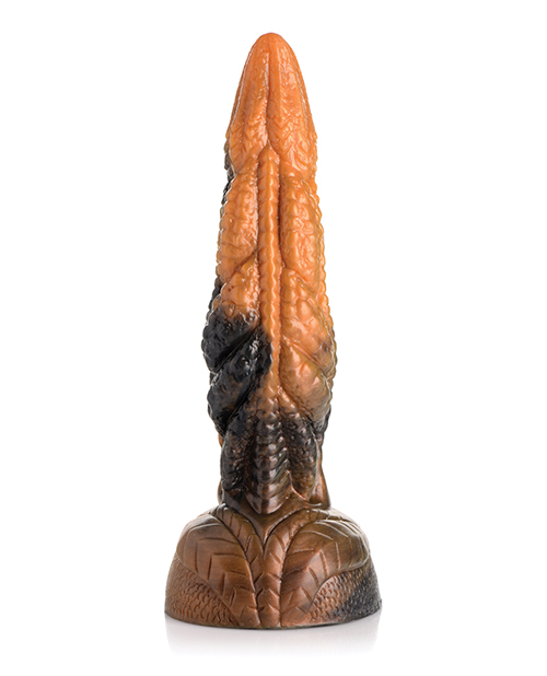 Creature Cocks Ravager Rippled Tentacle Silicone Dildo - Orange/Black - Image 4