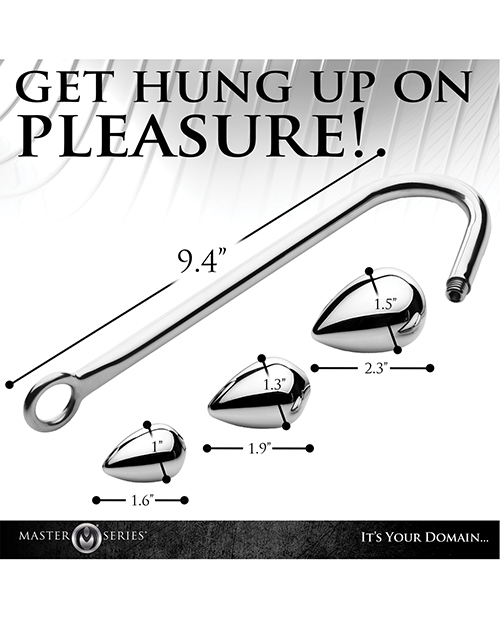 Master Series Anal Hook Trainer w/3 Plugs - Silver - Image 4
