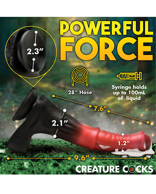 Creature Cocks Centaur Explosion Squirting Silicone Dildo - Black/Peach - Image 5