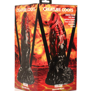 Creature Cocks Vulcan Silicone Dildo - Black/Red