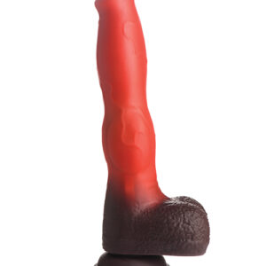 Creature Cocks Ramming Hound Thrusting & Vibrating Silicone Dildo w/Remote Control - Red/Brown