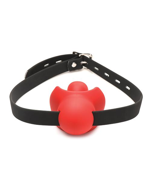 Master Series Gag Order Extreme Silicone Ball Gage - Red/Black - Image 2