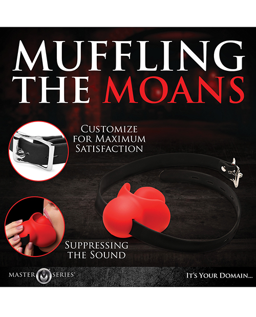 Master Series Gag Order Extreme Silicone Ball Gage - Red/Black - Image 5