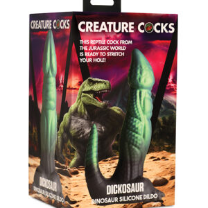 Creature Cocks Dickosaur Dinosaur Silicone Dildo - Black/Teal