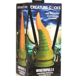 Creature Cocks Monstropus 2.0 Vibrating Tentacle Silicone Dildo - Yellow/Green
