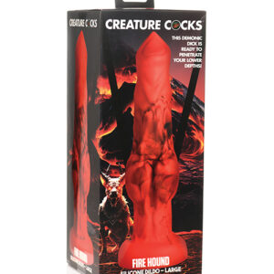 Creature Cocks Fire Hound Silicone Dildo - Large Red
