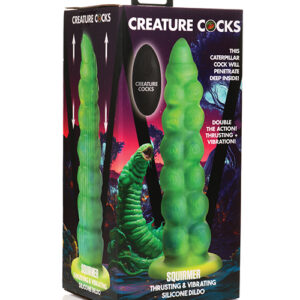 Creature Cocks Squirmer Thrusting & Vibrating Silicone Dildo w/Remote Control - Multi Color